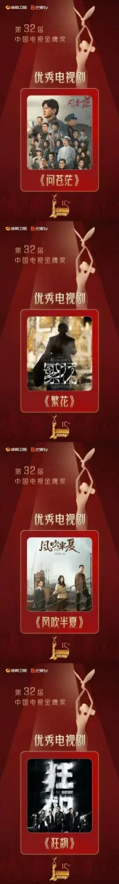 刚刚,第32届金鹰奖获奖名单公布!(图5) 第32届金鹰奖获奖名单公布!(图4)