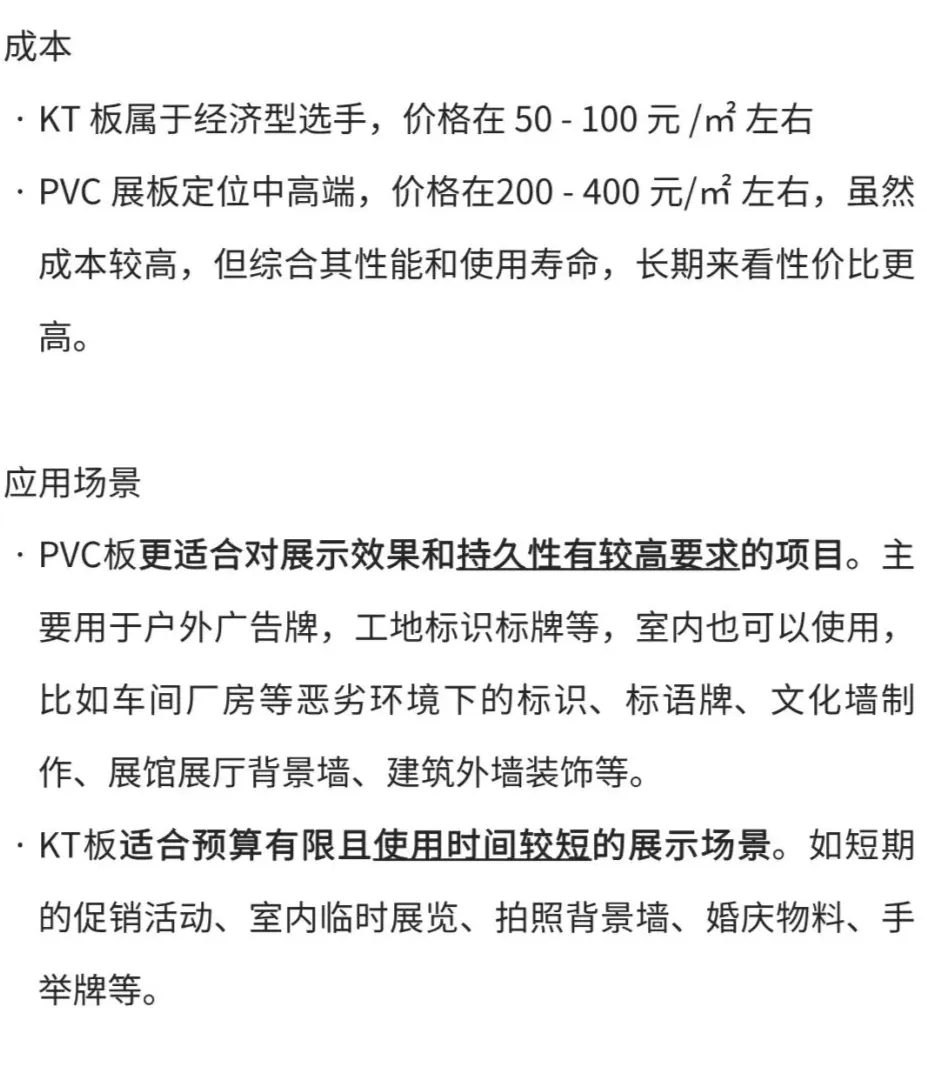 【干货】KT板、PVC板、亚克力板的区别和应用(图7)