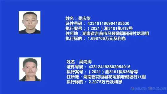 失信曝光┃吉首市人民法院关于发布失信被执行人名单信息的公告（第十期）(图3)