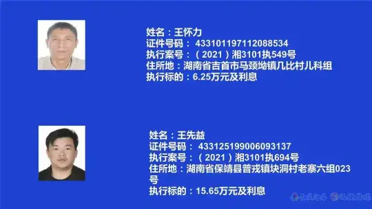 失信曝光┃吉首市人民法院关于发布失信被执行人名单信息的公告（第十期）(图2)